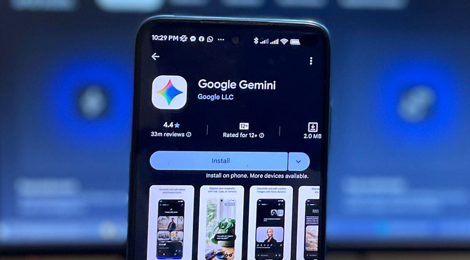 Gemini app on Play Store