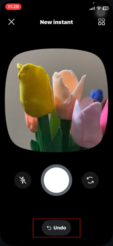 Instagram instant Undo option